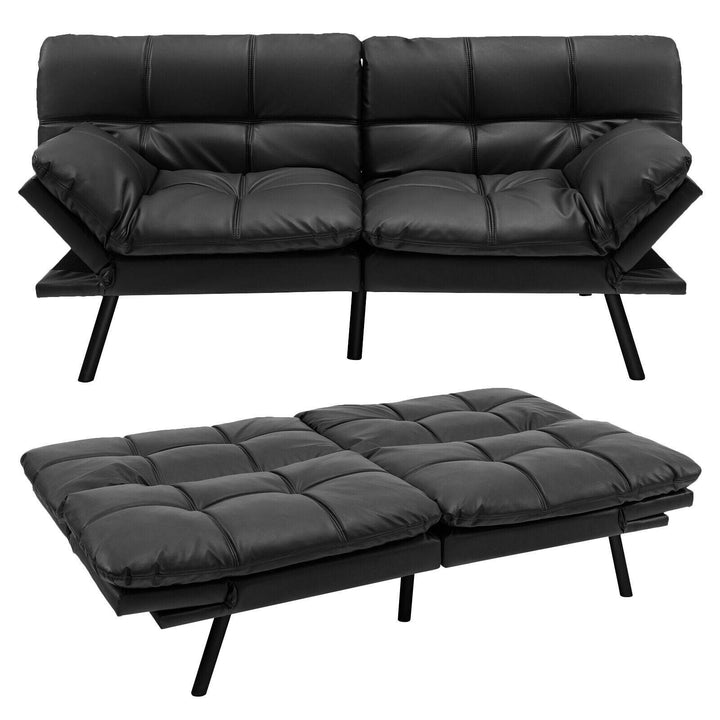 2 Seater Convertible Sofa Bed with Reclining Backrest - TidySpaces