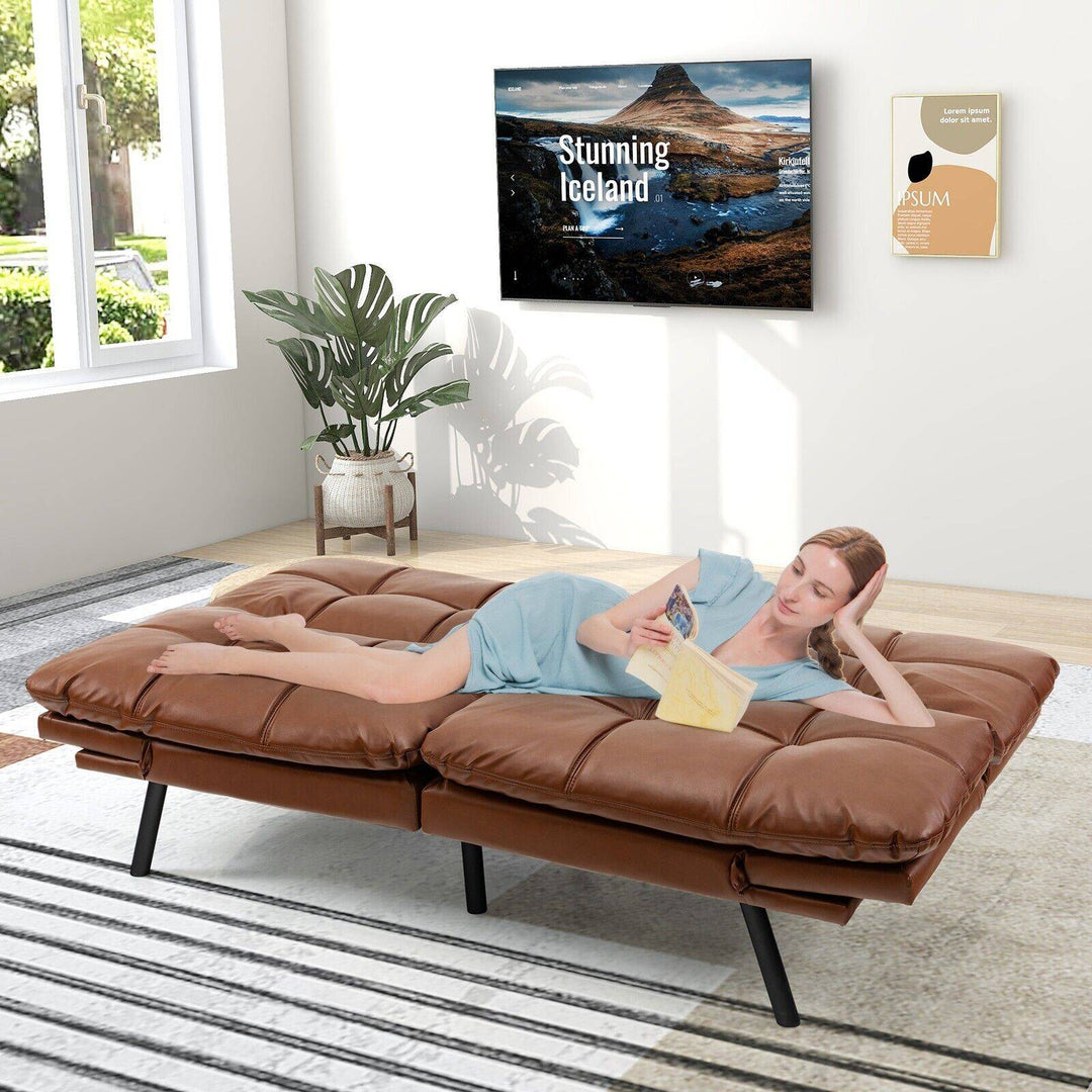 2 Seater Convertible Sofa Bed with Reclining Backrest - TidySpaces