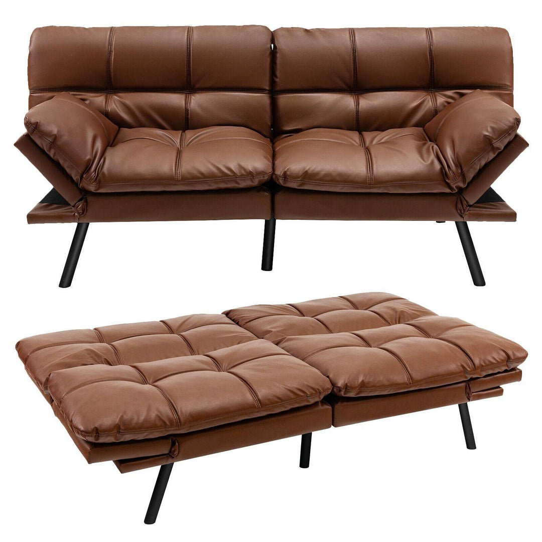 2 Seater Convertible Sofa Bed with Reclining Backrest - TidySpaces