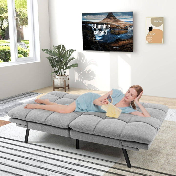 2 Seater Convertible Sofa Bed with Reclining Backrest - TidySpaces