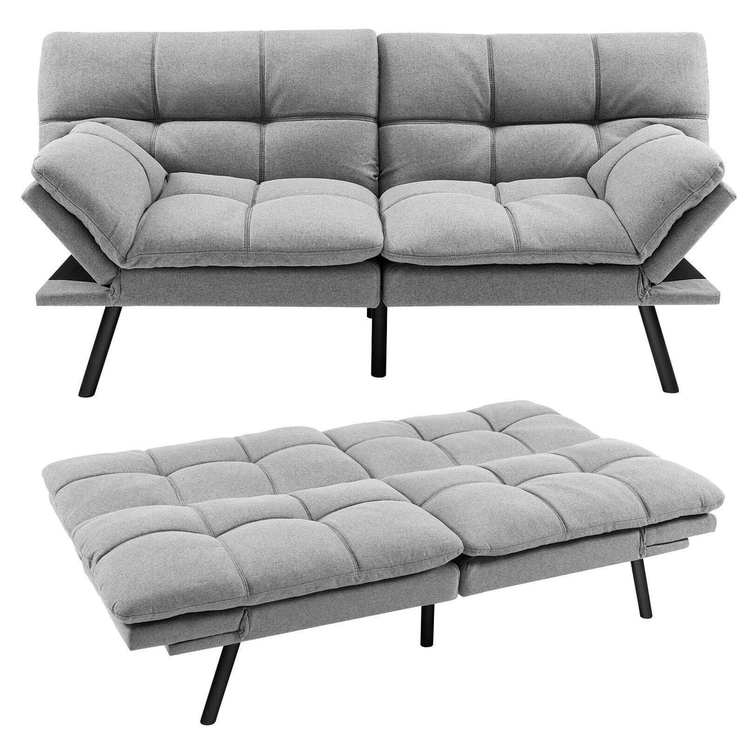 2 Seater Convertible Sofa Bed with Reclining Backrest - TidySpaces