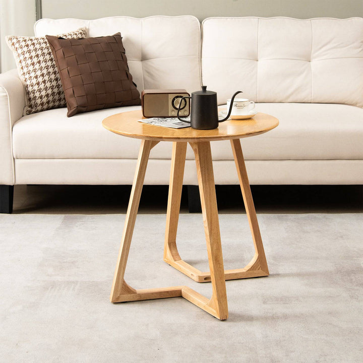 24" Round Coffee Table with V shaped Legs for Lamps - TidySpaces