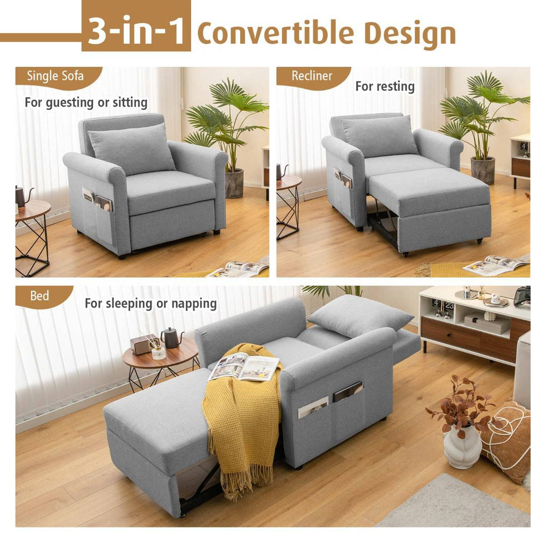 3 in 1 Convertible Sofa Bed with Pillow - TidySpaces