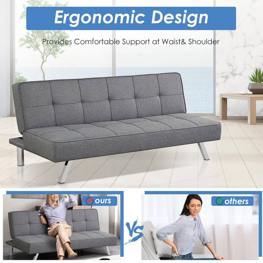 3 Seater Convertible Sofa Bed with 3 Inclining Positions for Living Room Bedroom - TidySpaces