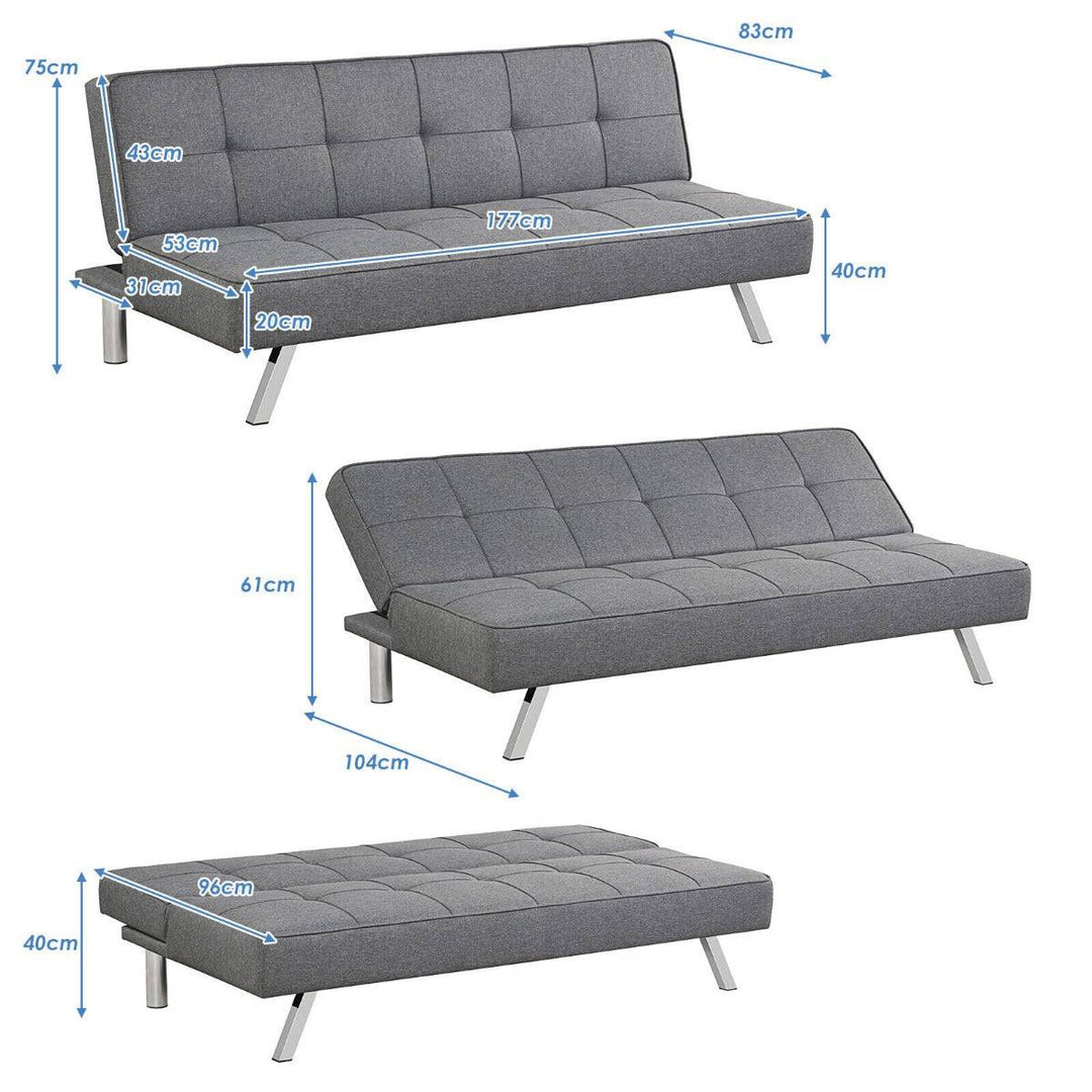 3 Seater Convertible Sofa Bed with 3 Inclining Positions for Living Room Bedroom - TidySpaces