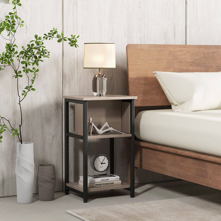 3 Tier Nightstand with Storage Shelf for Small Spaces - TidySpaces