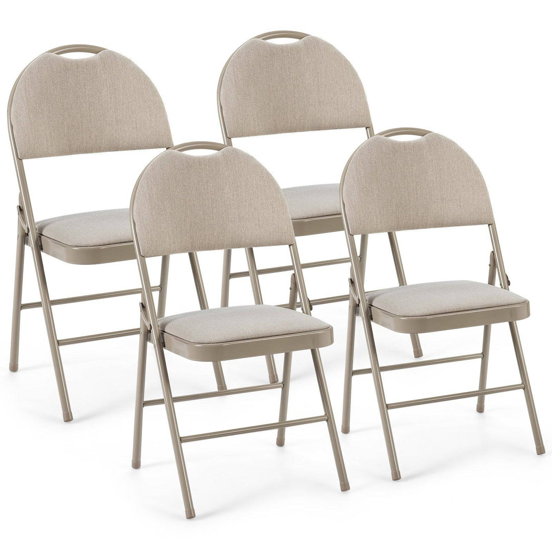 4 Pieces Folding Fabric Dining Chairs with Cushioned Seat and Back - TidySpaces