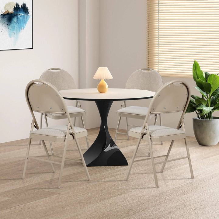 4 Pieces Folding Fabric Dining Chairs with Cushioned Seat and Back - TidySpaces