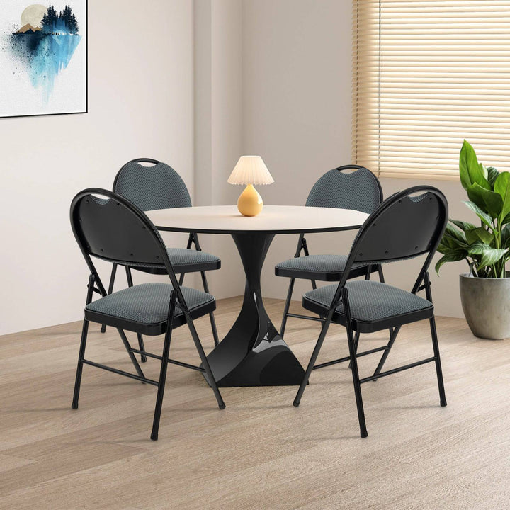 4 Pieces Folding Fabric Dining Chairs with Cushioned Seat and Back - TidySpaces