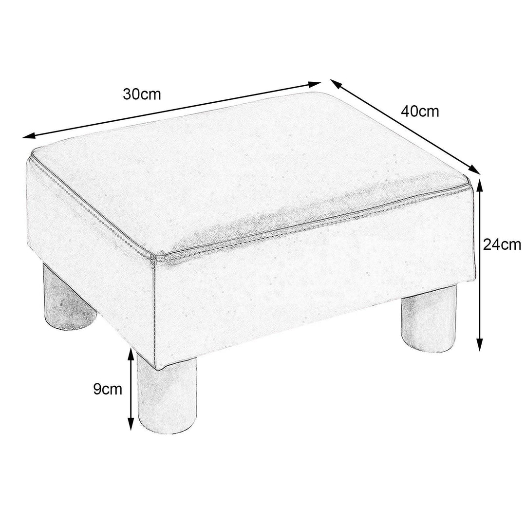 40 cm Rectangle PU Leather Small Footstool Ottoman - TidySpaces