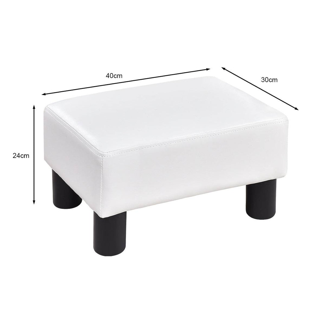 40 cm Rectangle PU Leather Small Footstool Ottoman - TidySpaces