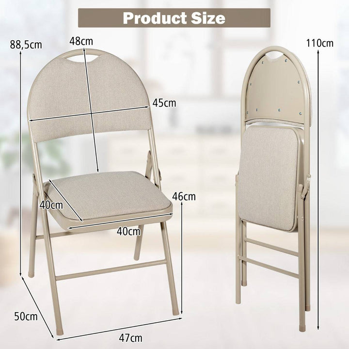 6 Pieces Folding Chairs Set with Handle Hole and Portable Backrest - TidySpaces