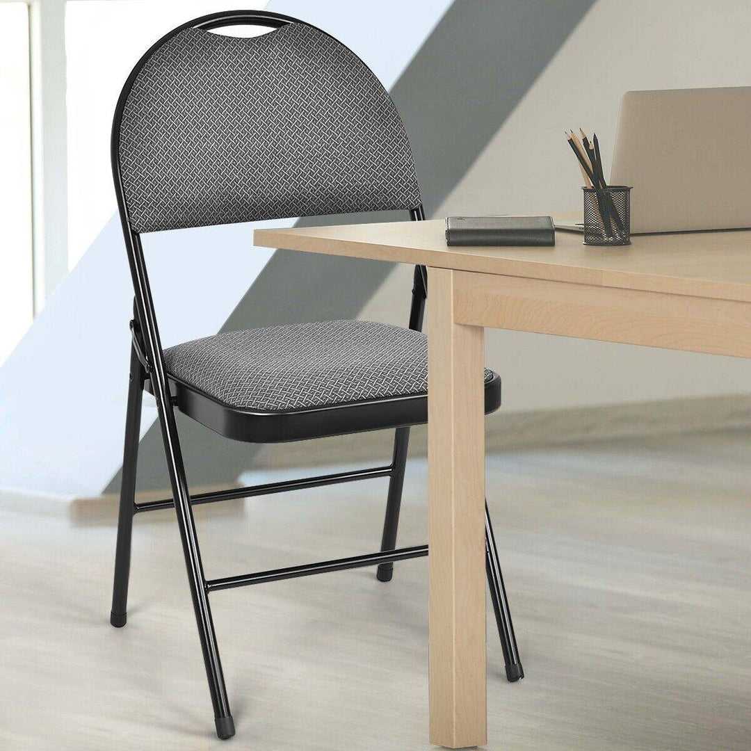 6 Pieces Folding Chairs Set with Handle Hole and Portable Backrest - TidySpaces