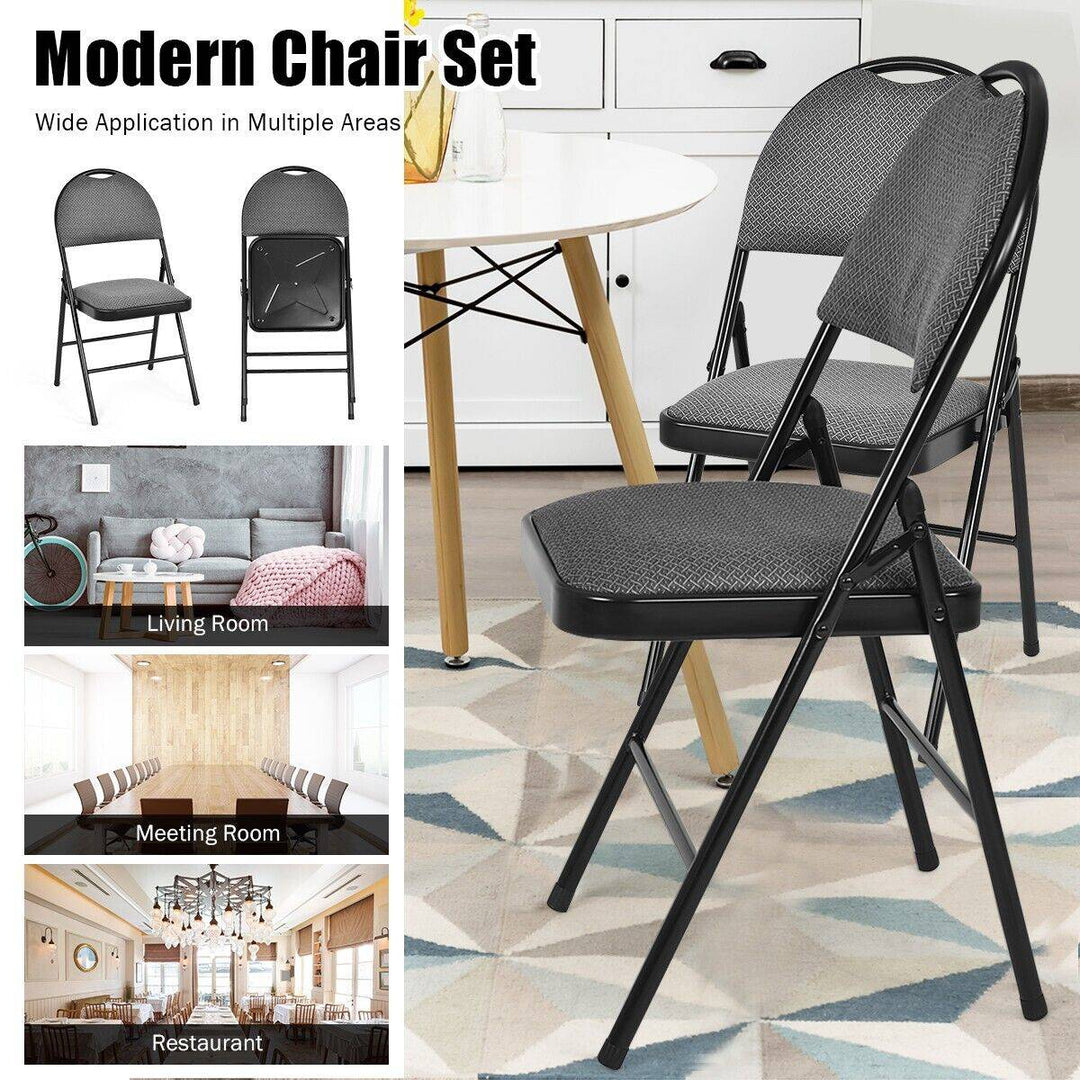 6 Pieces Folding Chairs Set with Handle Hole and Portable Backrest - TidySpaces