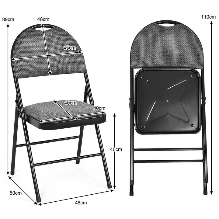 6 Pieces Folding Chairs Set with Handle Hole and Portable Backrest - TidySpaces