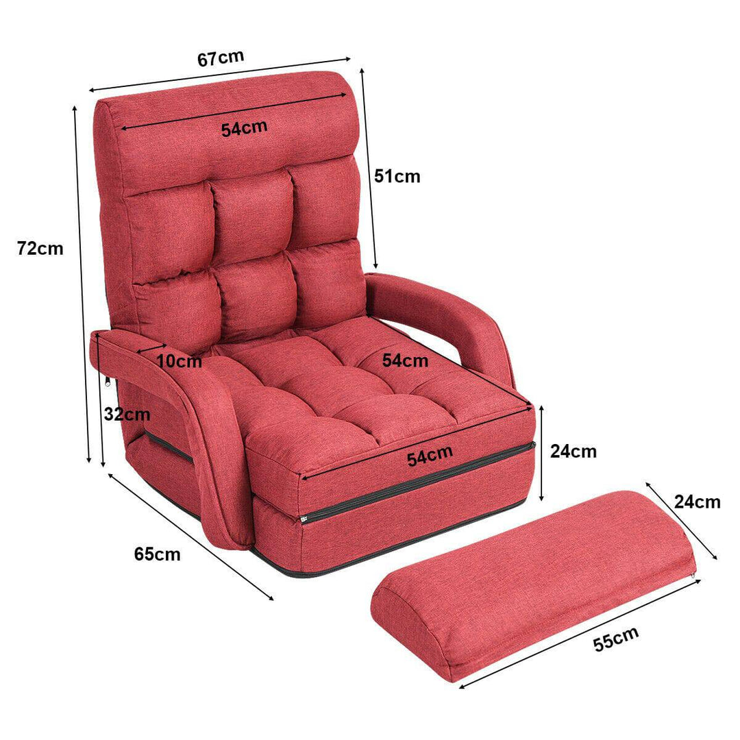 Adjustable Folding Floor Lazy Chair with Pillow - TidySpaces