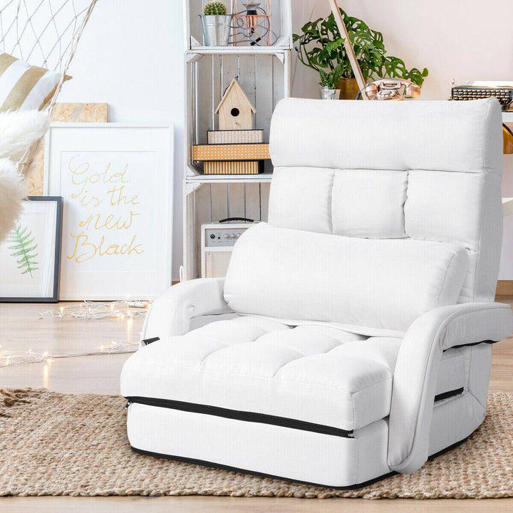 Adjustable Folding Floor Lazy Chair with Pillow - TidySpaces