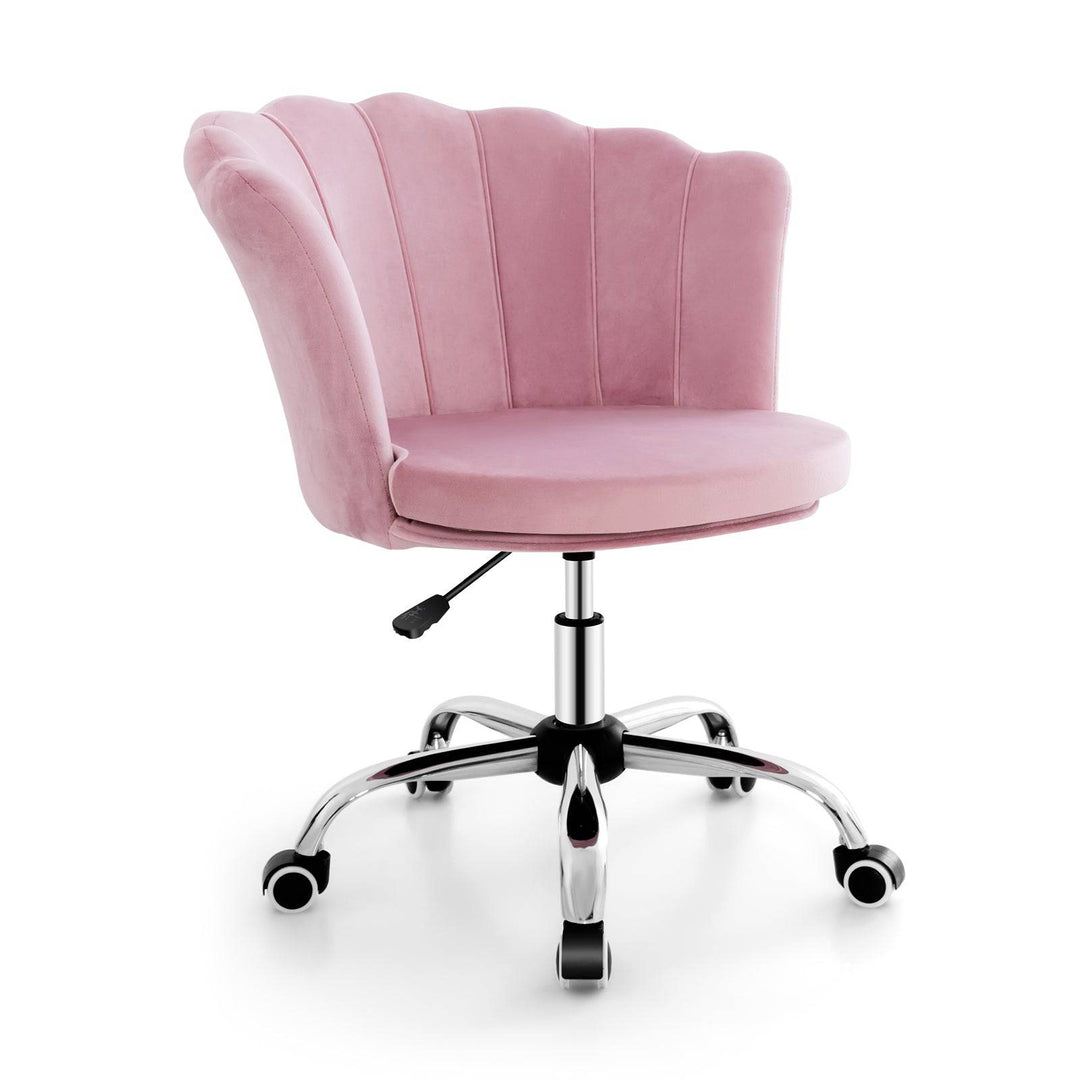 Adjustable Velvet Office Chair with Handle and Universal Wheels