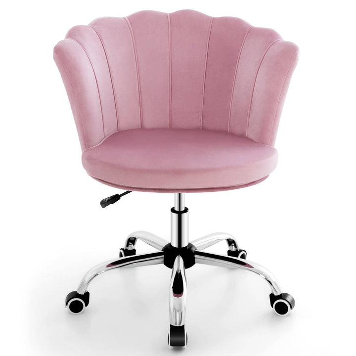 Adjustable Velvet Office Chair with Handle and Universal Wheels