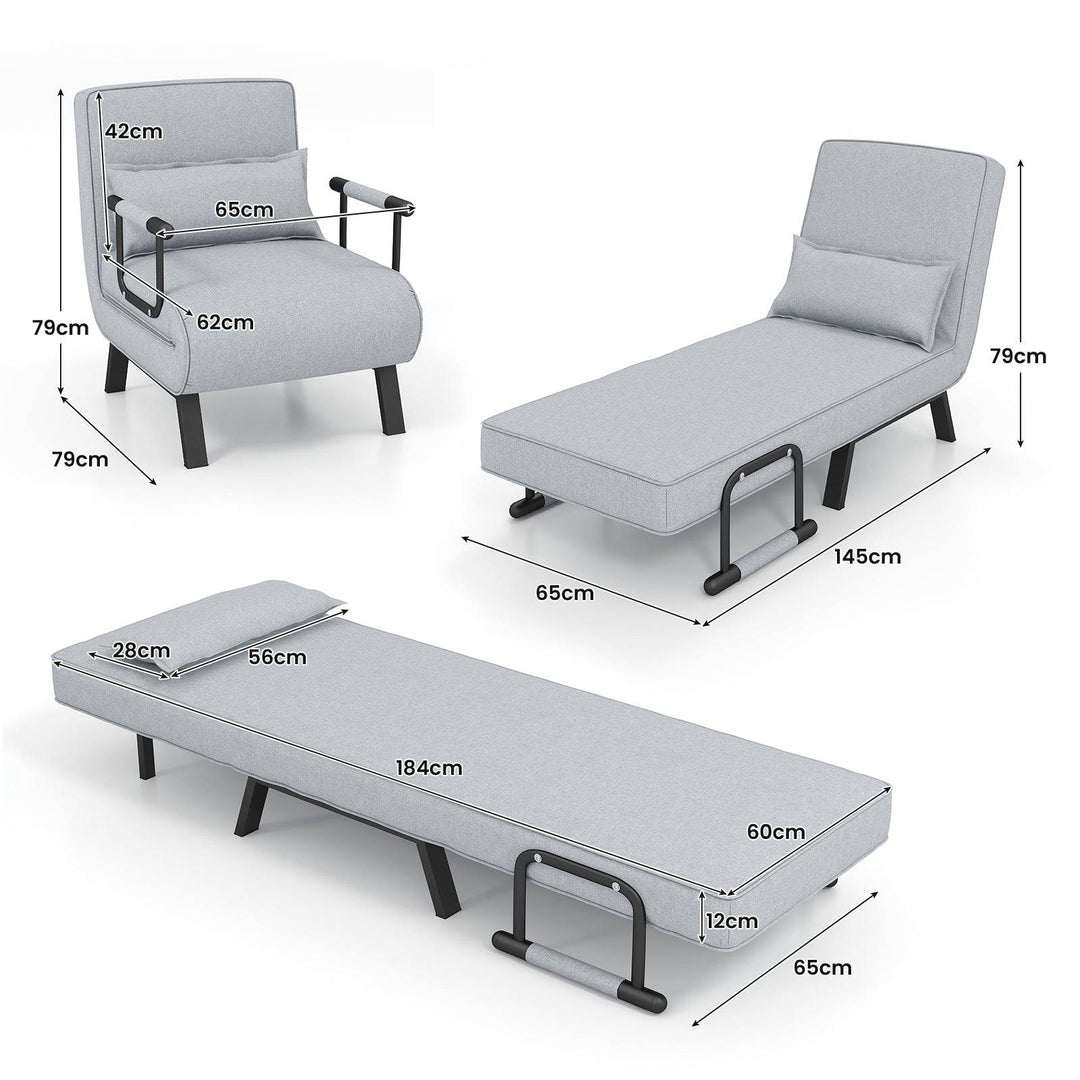 Convertible Sofa Bed 4 in 1 with 6 Position Adjustable Backrest - TidySpaces