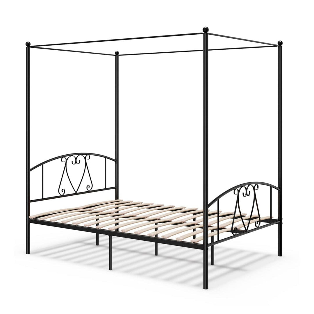 Double Size Metal Canopy Bed Frame - TidySpaces