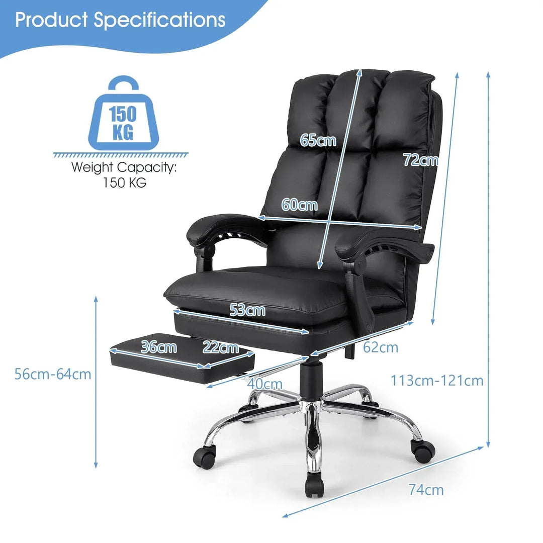 Computer Chair Roller Ergonomic Adjustable High Back Rolling Computer Chair with Retractable ...