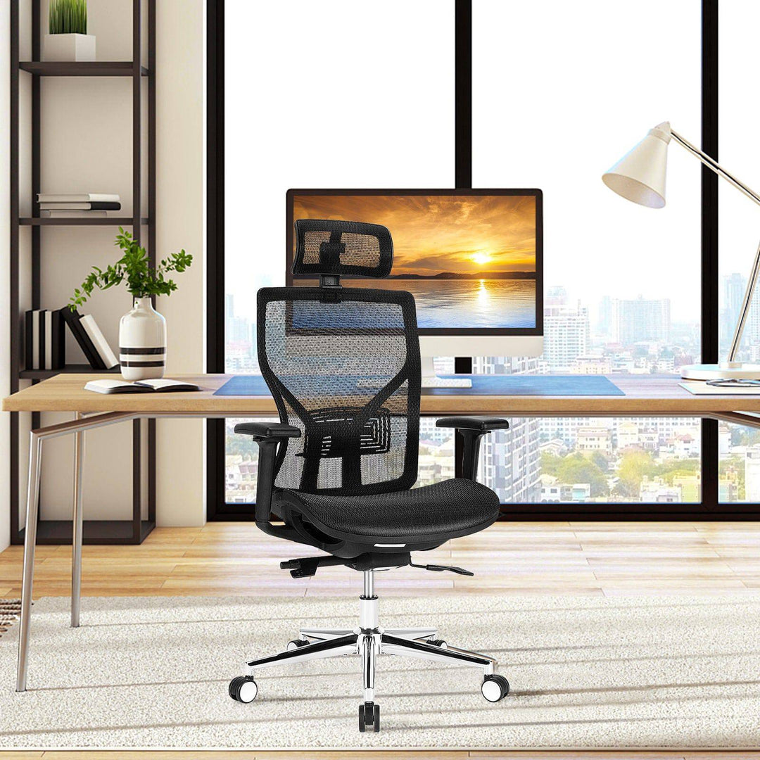 Ergonomic Mesh Office Chair with Sliding Seat, Adjustable Lumbar Support