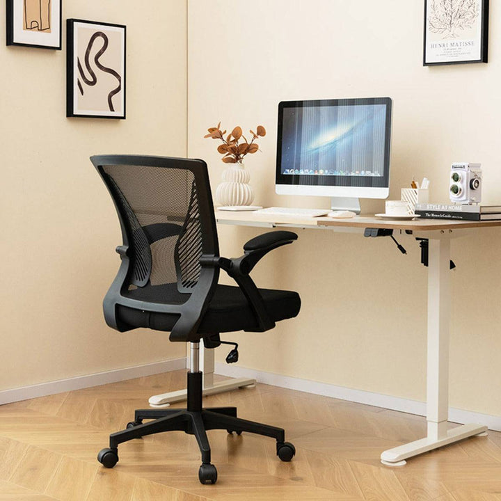 Ergonomic Office Chair Adjustable Swivel Task Chair with Flip Up Armrests