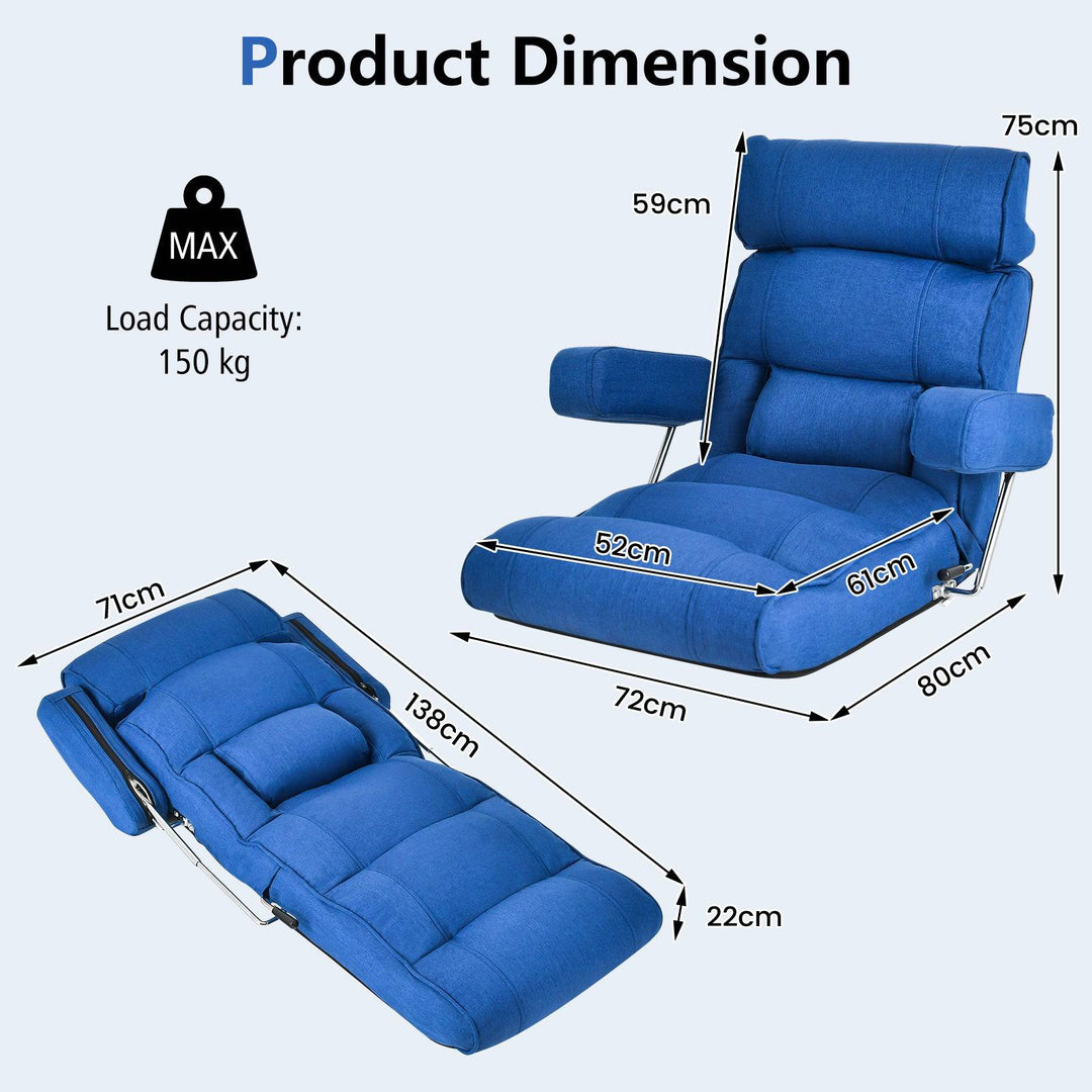 Ergonomic Sofa Lounger Chair with Stepless Adjustment Back - TidySpaces