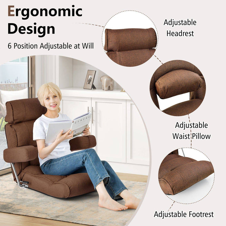 Ergonomic Sofa Lounger Chair with Stepless Adjustment Back - TidySpaces