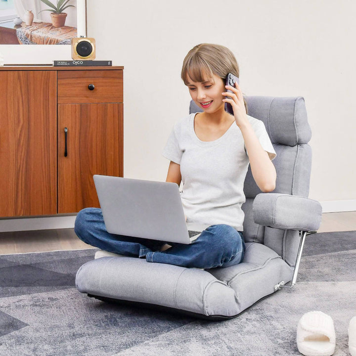 Ergonomic Sofa Lounger Chair with Stepless Adjustment Back - TidySpaces