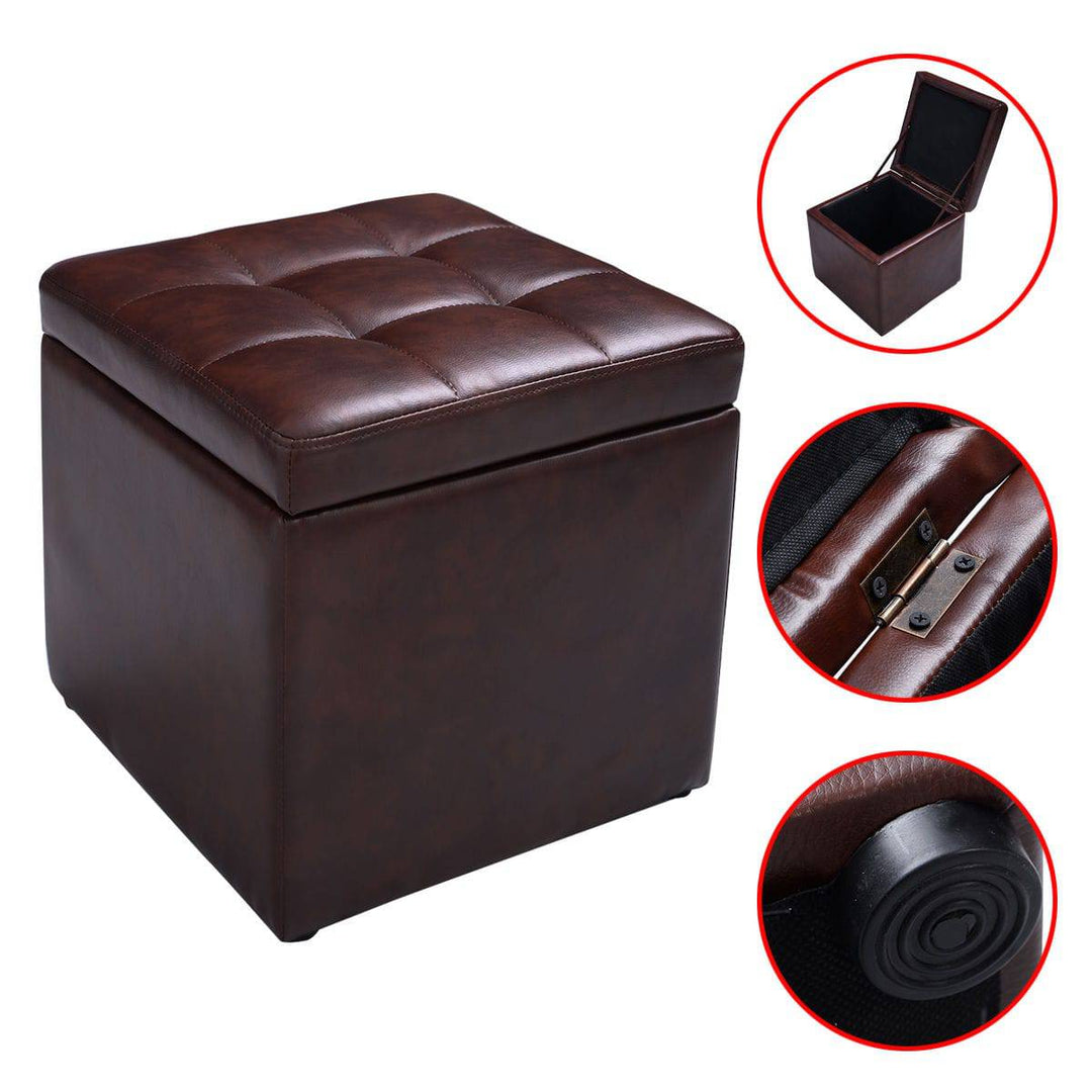 Foldable Cube Ottoman Pouffe Storage Seat - TidySpaces