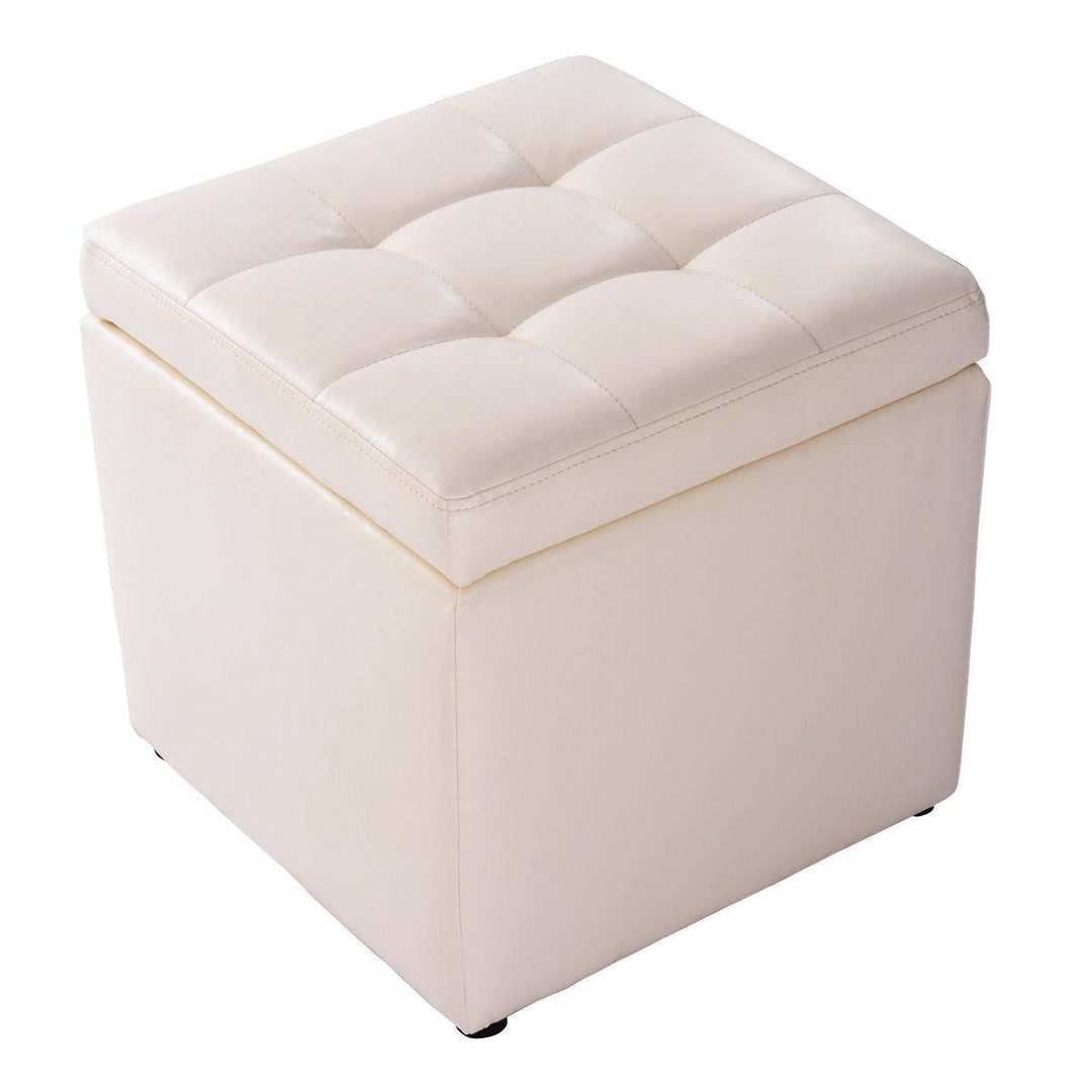 Foldable Cube Ottoman Pouffe Storage Seat - TidySpaces