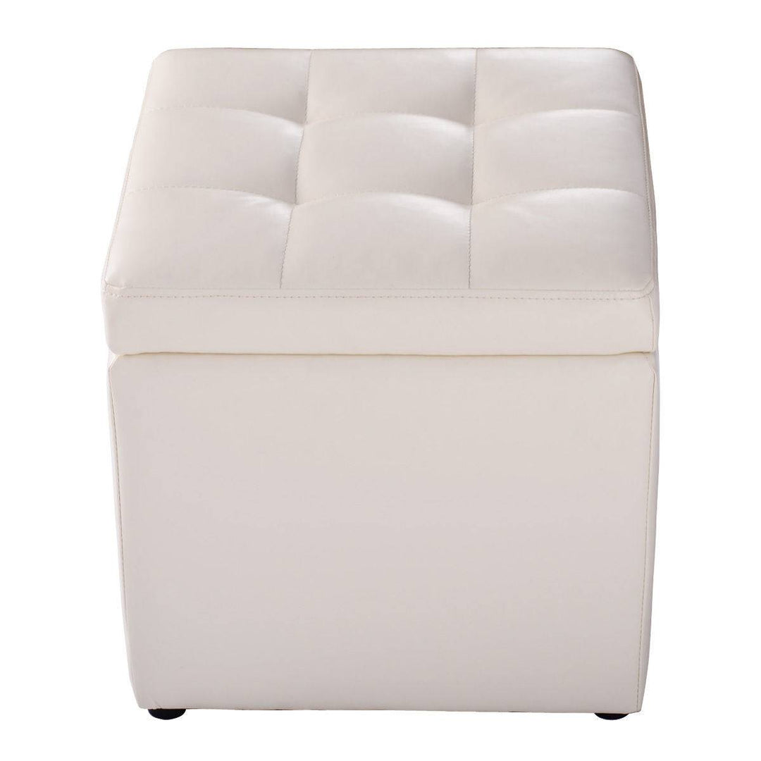 Foldable Cube Ottoman Pouffe Storage Seat - TidySpaces