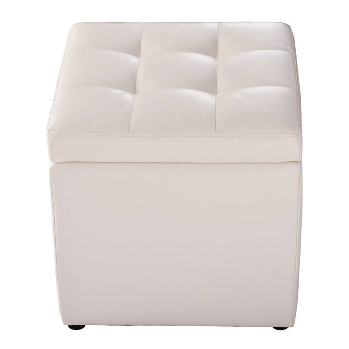 Foldable Cube Ottoman Pouffe Storage Seat - TidySpaces