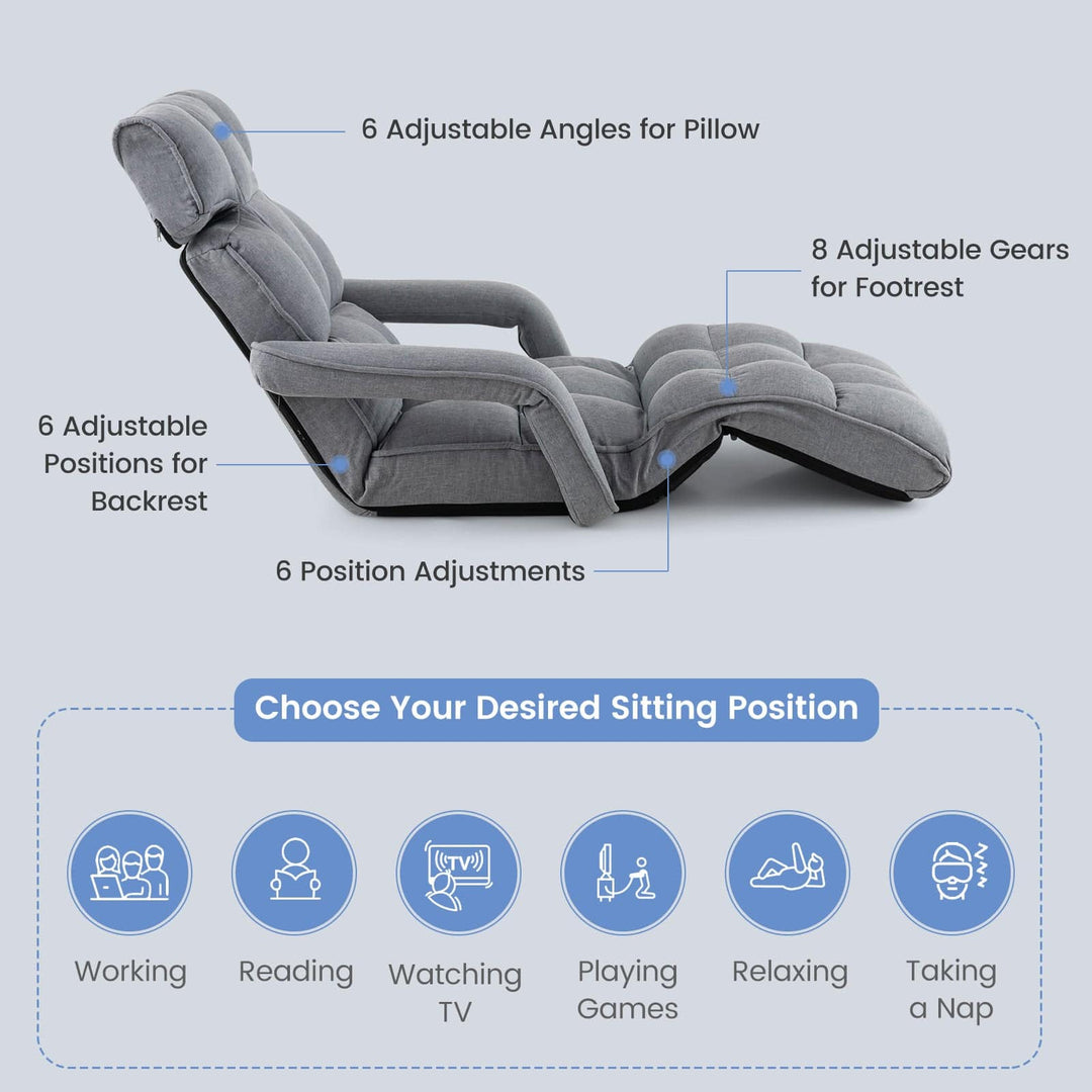 Folding Sofa Bed with 6 Adjustable Positions and 8 Angle Footrest - TidySpaces