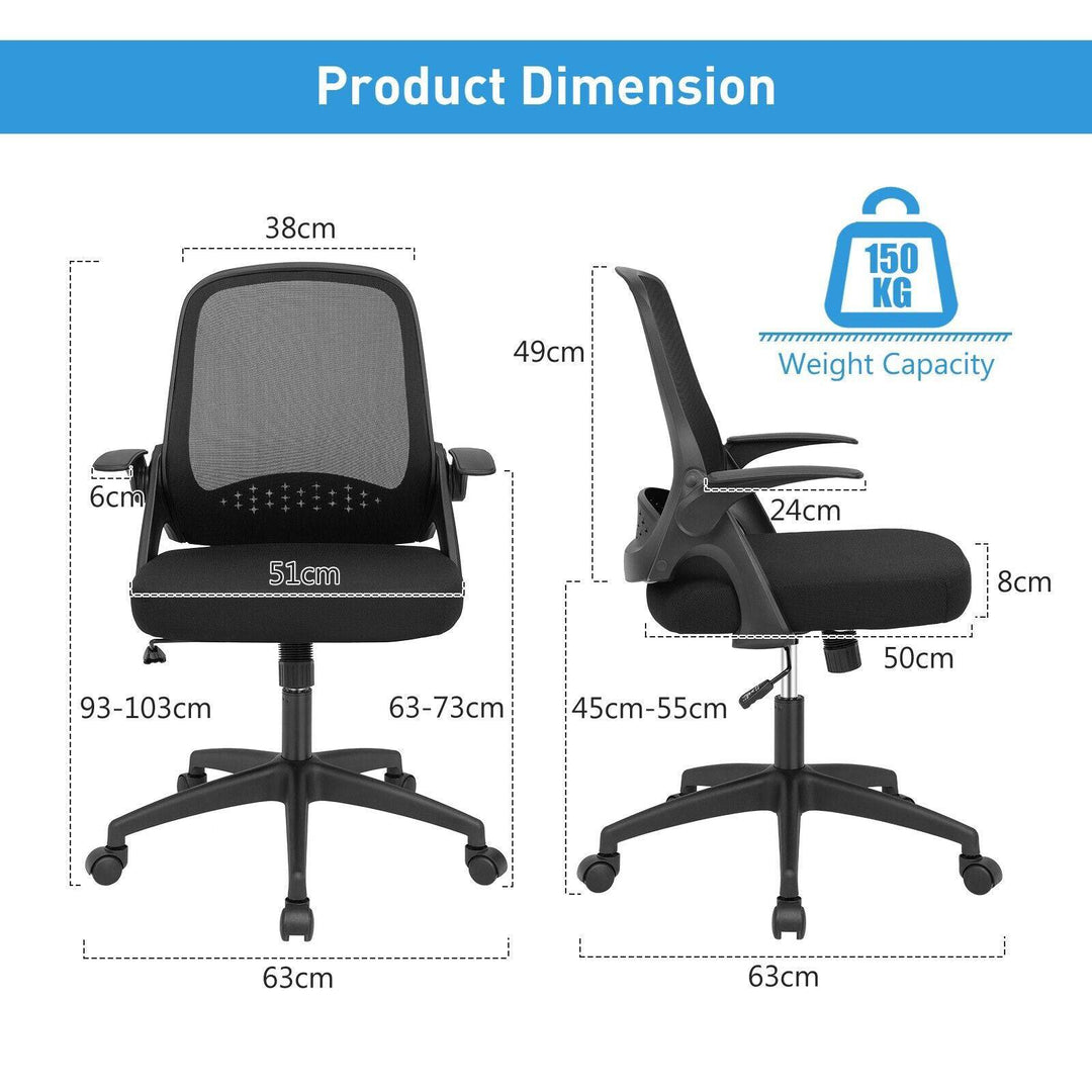 Height Adjust Swivel Rolling Mesh Office Chair with Ergonomic Mid Back