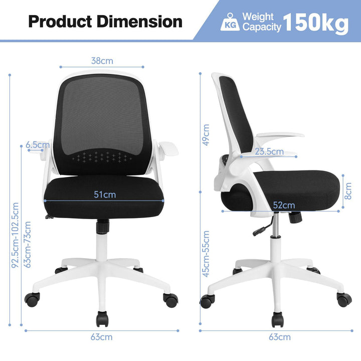 Height Adjust Swivel Rolling Mesh Office Chair with Ergonomic Mid Back