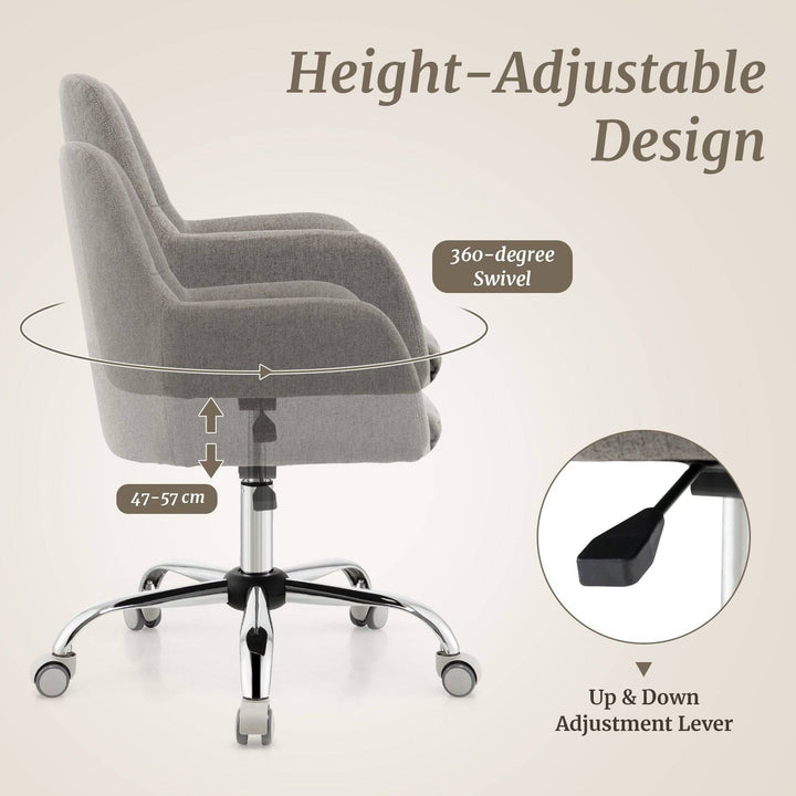 Height adjustable Reception Chair with Rolling Casters for Office