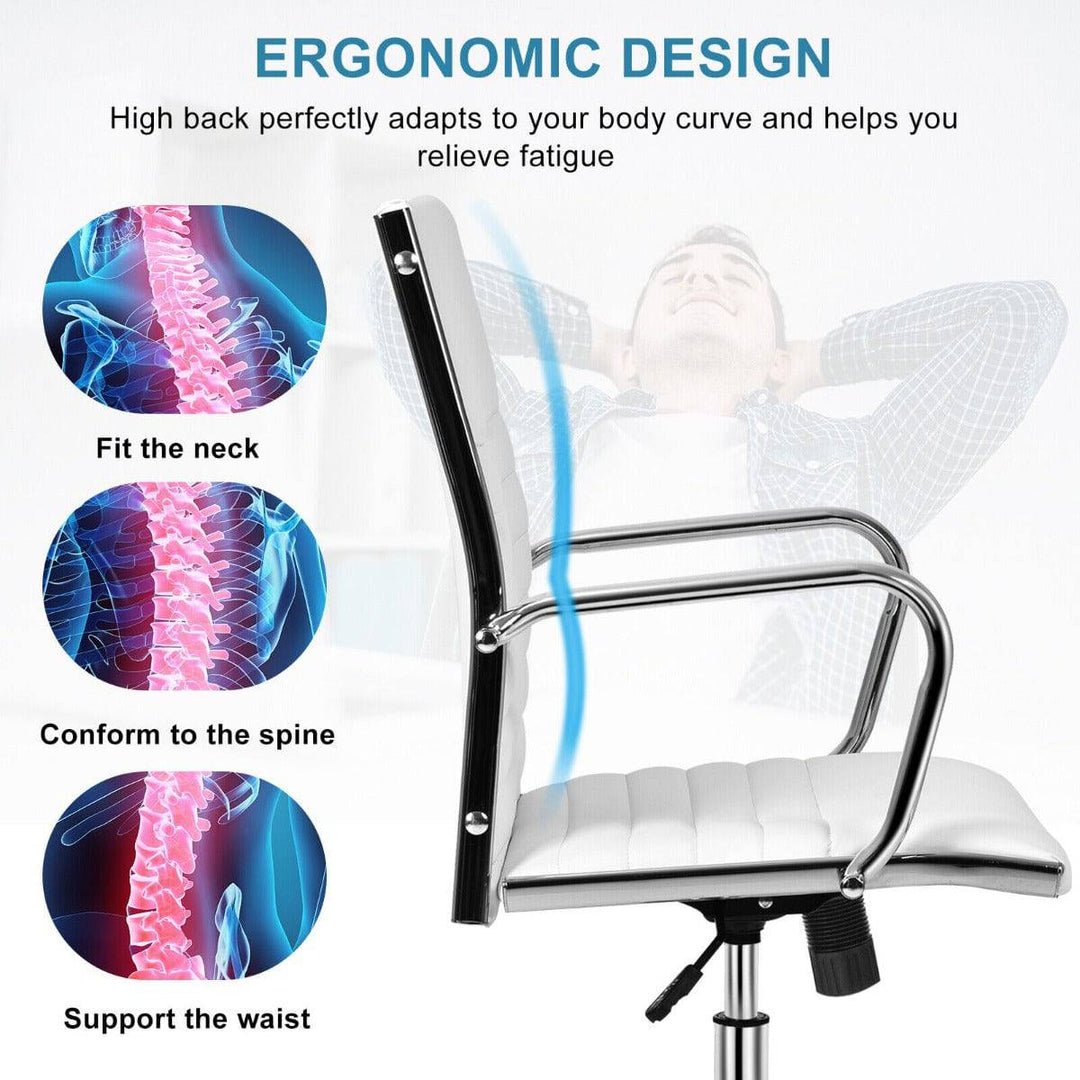 Height Adjustable Rolling High Back Executive Chair for Home Office