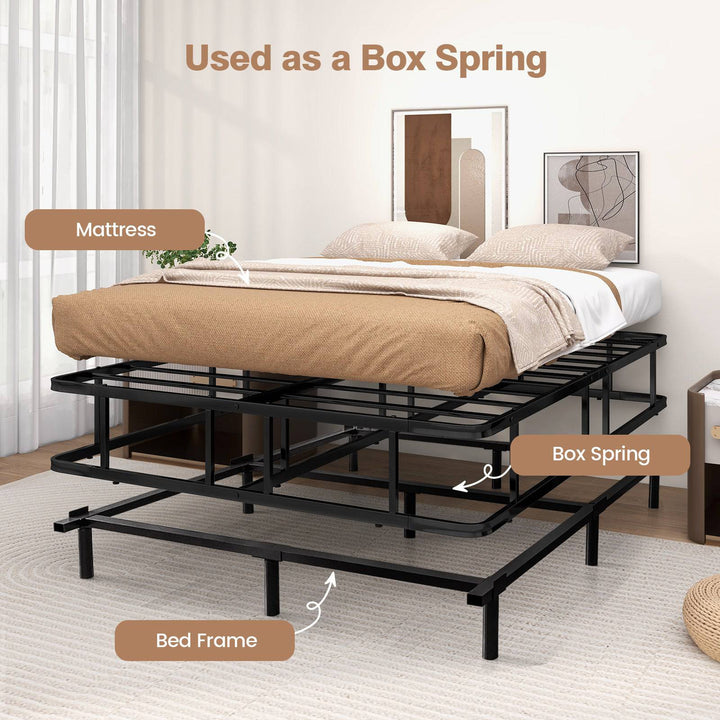 King Size Metal Bed Frame with Metal Slat Support - TidySpaces