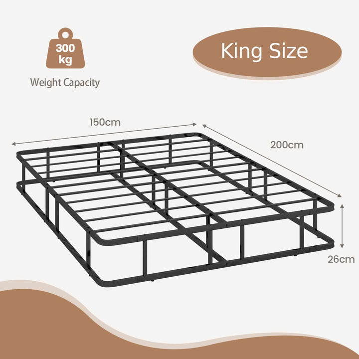 King Size Metal Bed Frame with Metal Slat Support - TidySpaces