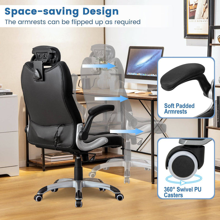 Kneading Massage Office Chair with Adjustable Height and Rocking Function