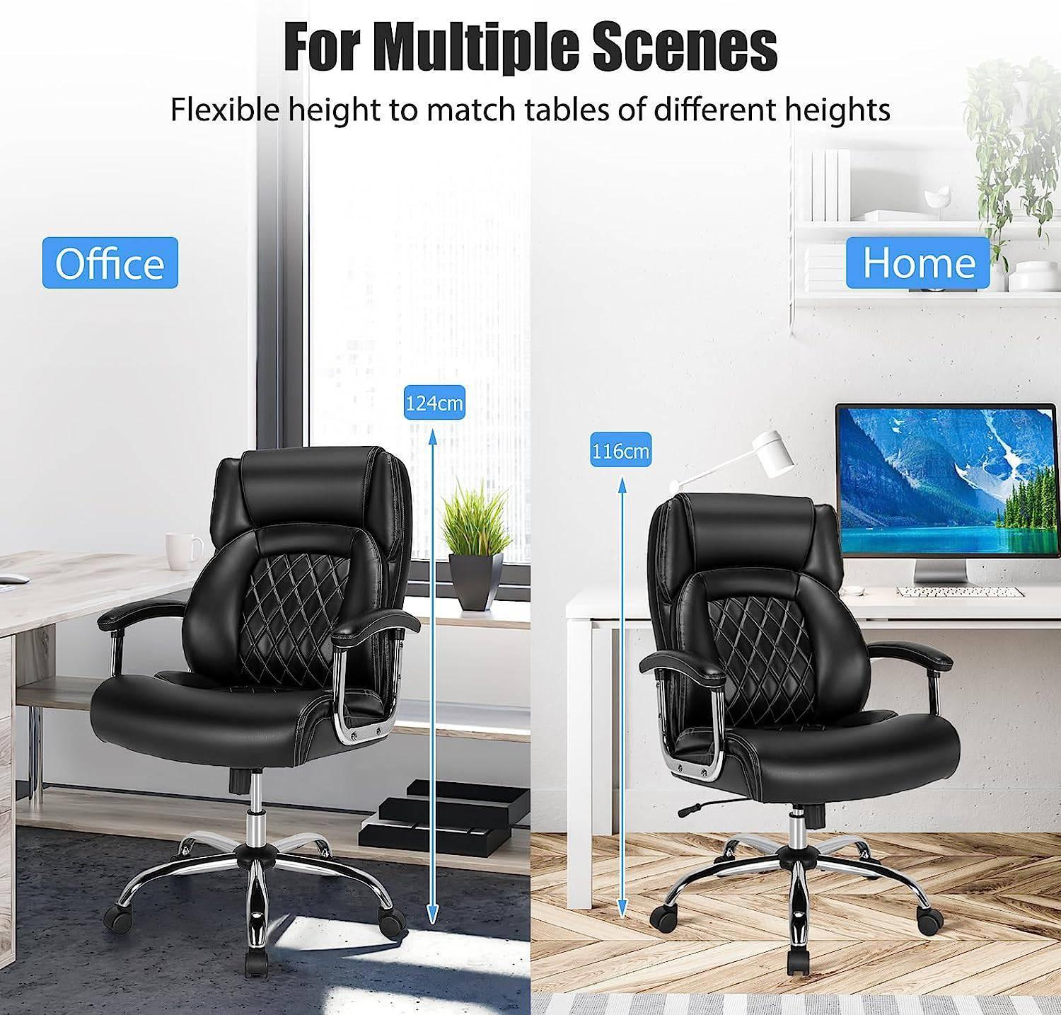 Office Rocking Chair Leather Office Chair with Rocking Mode and Armrests – TidySpaces