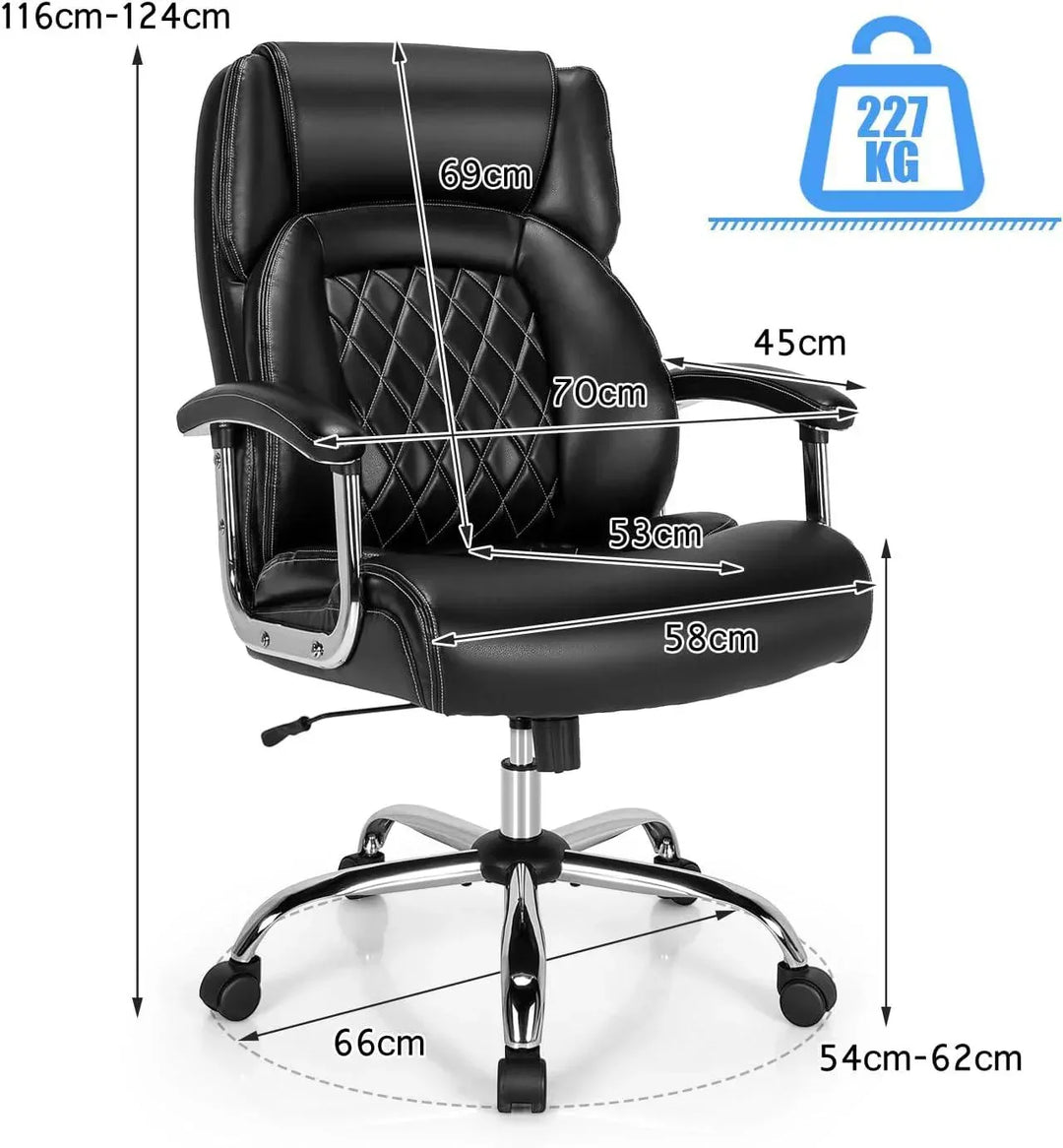 Ready Rocker Office Chair Leather Office Chair with Rocking Mode and Armrests – TidySpaces