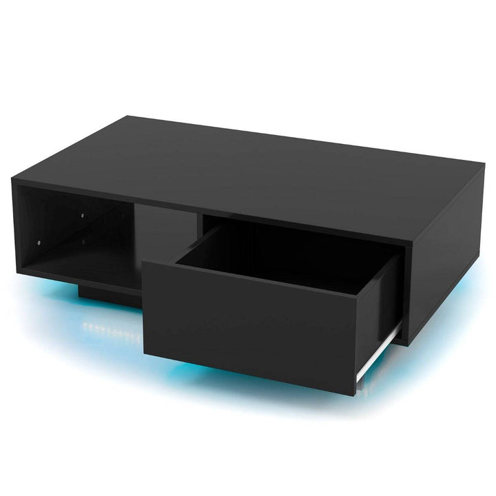 LED Coffee Table with 20 RGB Light Colors and Storage Shelf - TidySpaces