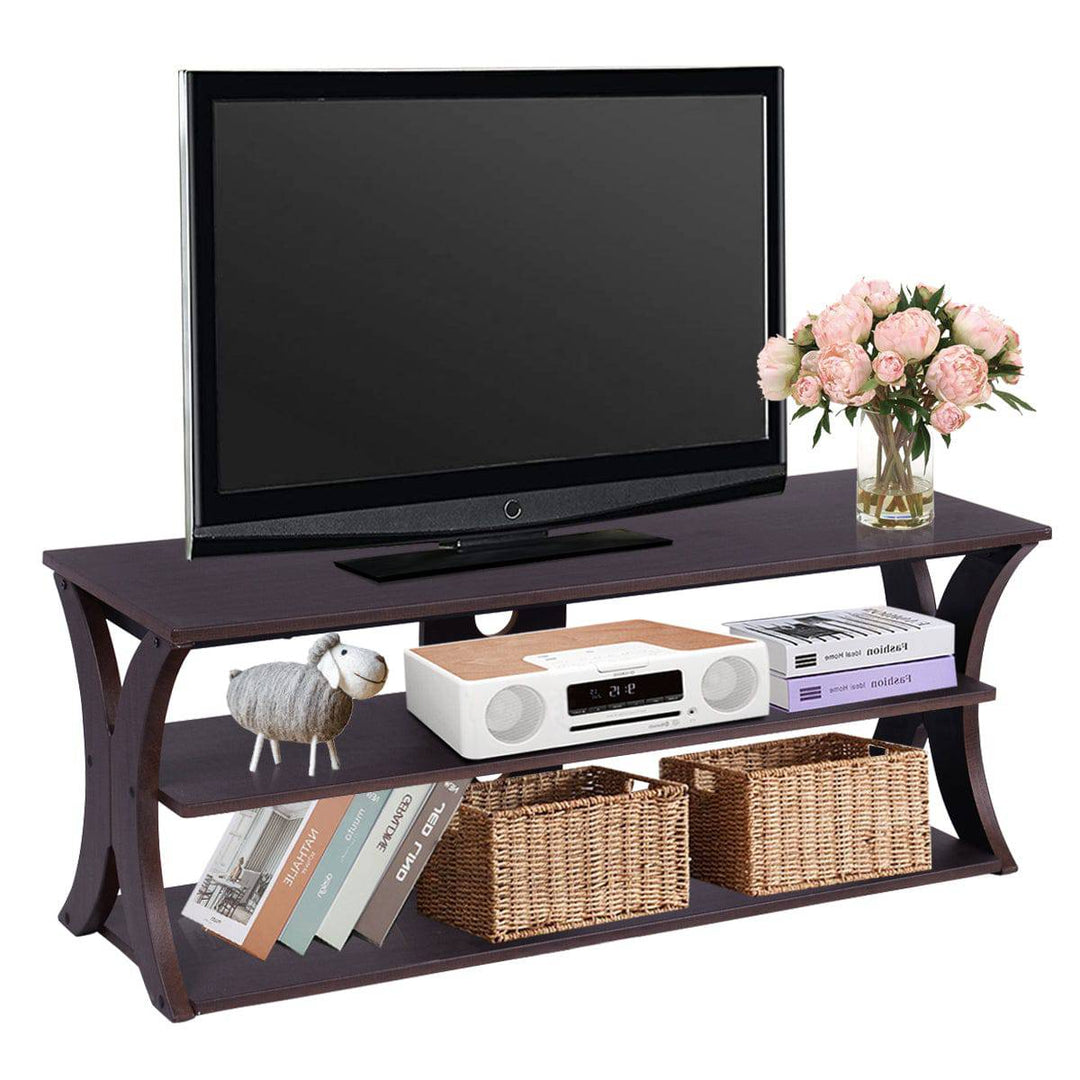 Media Console Table with Open Storage Shelves for Living Room Bedroom - TidySpaces