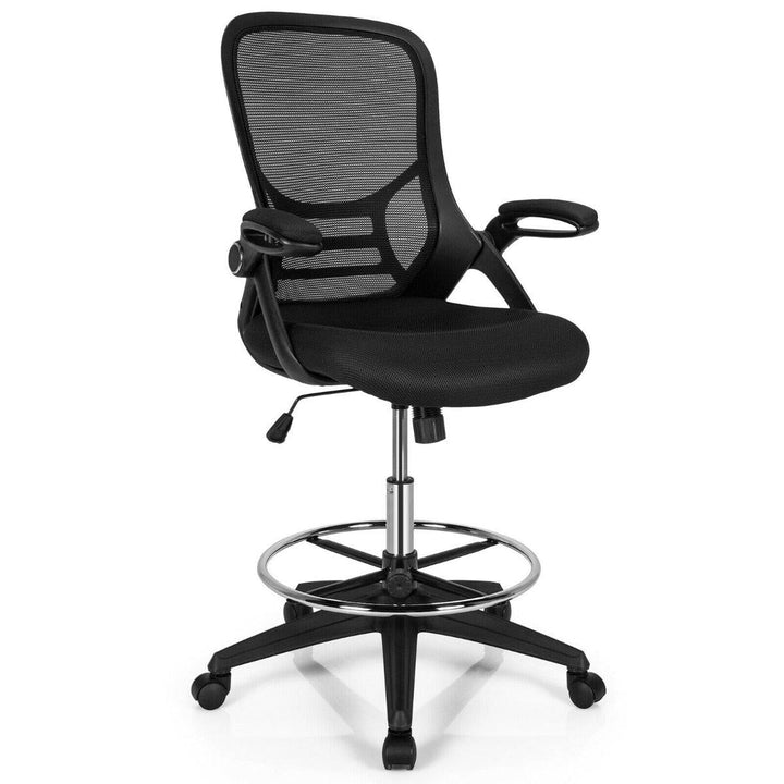 Mesh Drafting Chair with Flip up Armrests and Mid Back Padded