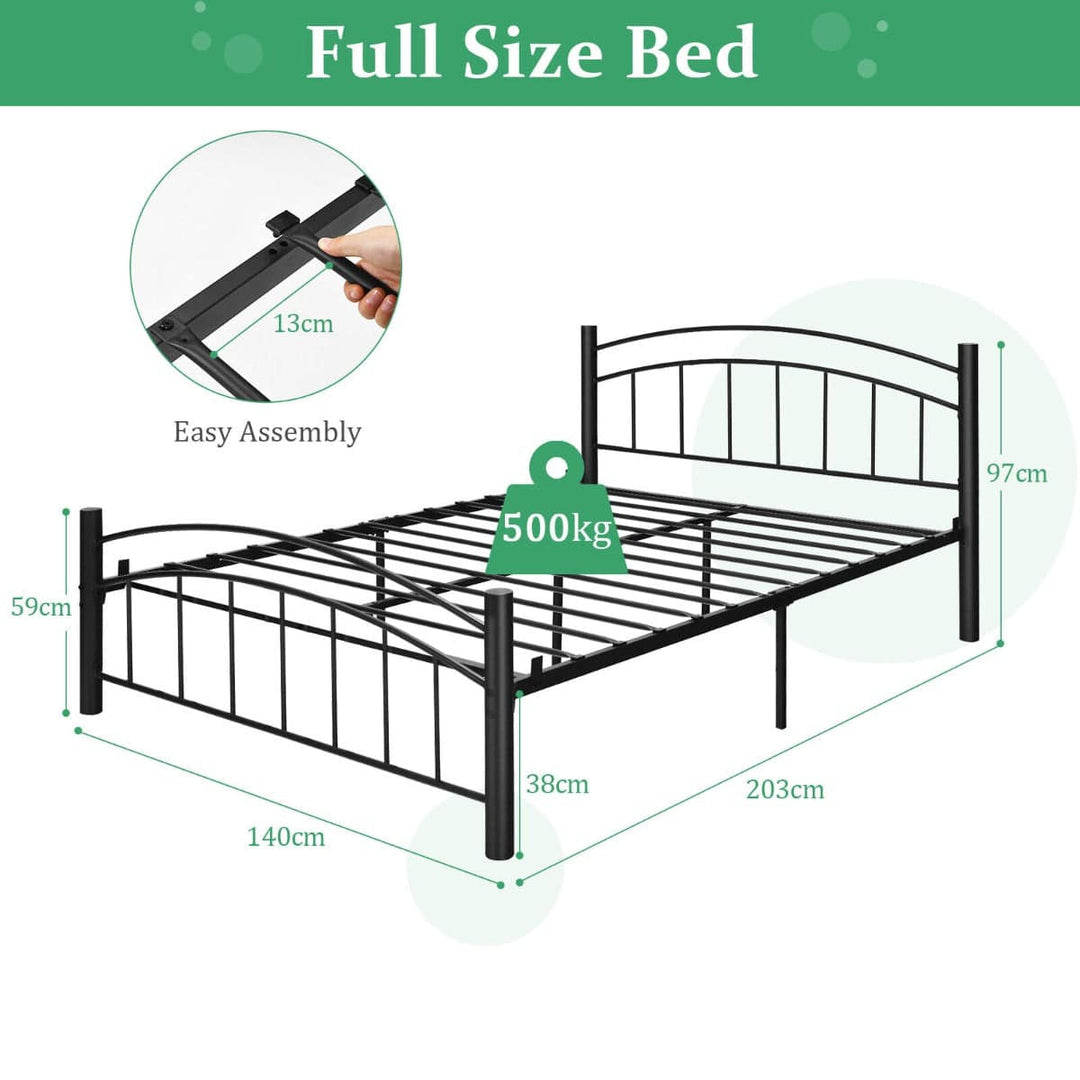 Metal Bed Frame Platform Bed with Headboard for Bedroom full size - TidySpaces