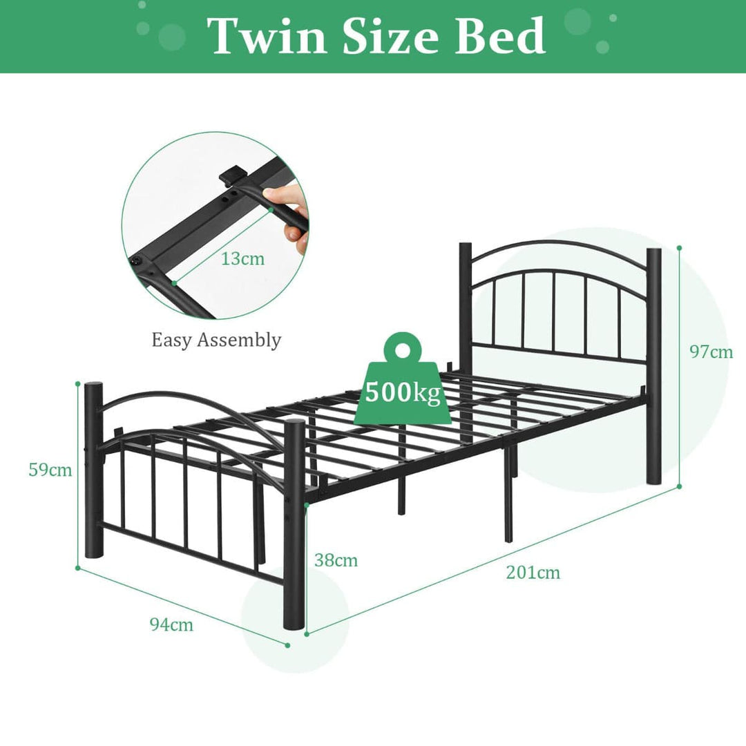 Metal Bed Frame Platform Bed with Headboard for Bedroom full size - TidySpaces